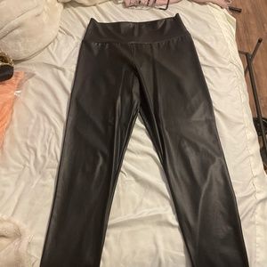 High waisted leather tights